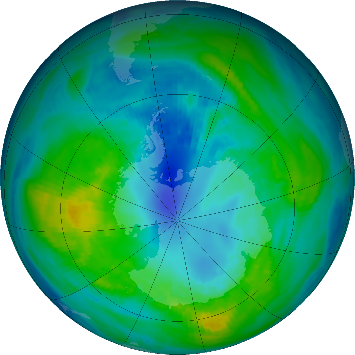 Antarctic ozone map for 18 April 1983